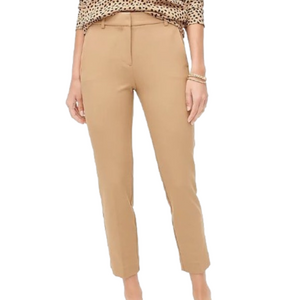 J. Crew Slim Cropped Ruby Pant Stretch Twill Chino Color Camel Womens Size 2